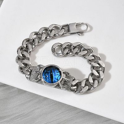 Eye 201/304 Stainless Steel Link Bracelets BJEW-F522-02P-01-1