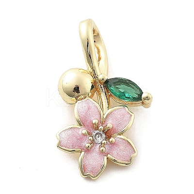 Brass Micro Pave Cubic Zirconia Pendants KK-Q029-03G-1
