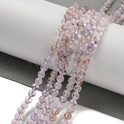 Natural Purple Rutilated Quartz Beads Strands G-B099-C01-01-1