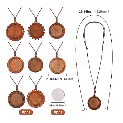 DIY Wood Pendant Decorations Making Kits HJEW-CA00077-1