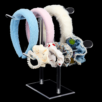 T-shaped Acrylic Headband Organizers ODIS-WH0001-37-1