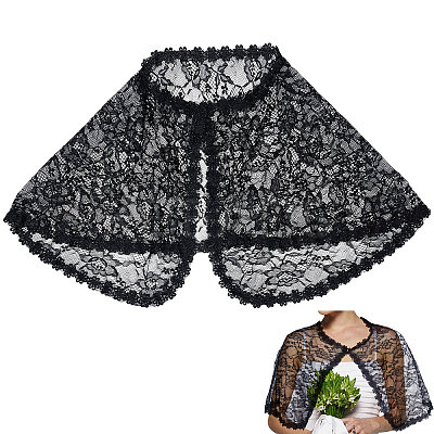 Detachable Polyester Bridal Lace Shawls AJEW-WH0248-14A-1
