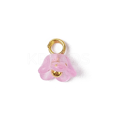 60Pcs 12 Colors Frosted Acrylic Flower Charms PALLOY-JF03550-1