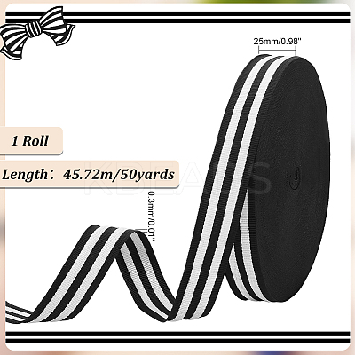 50 Yards Polyester Stripe Ribbons SRIB-WH0011-157C-1