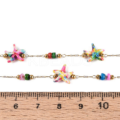 Handmade 316 Stainless Steel Starfish Link Chains CHS-N006-03F-G-1