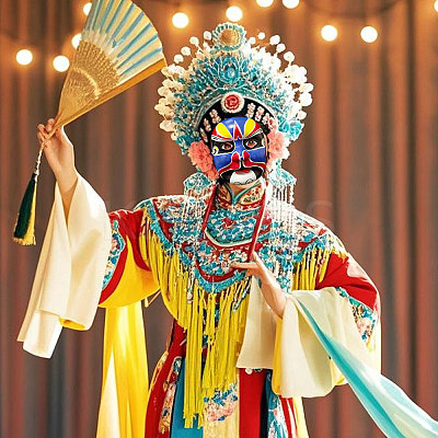 12 Styles DIY Blank Unpainted Peking Opera Mask DIY-BC0014-78-1