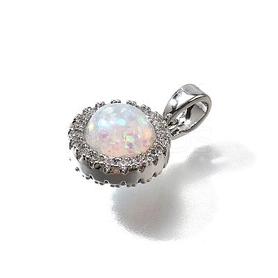 Brass Micro Pave Cubic Zirconia Pendants KK-K398-27P-01-1