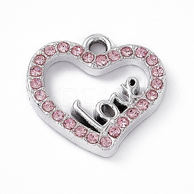 Alloy Rhinestone Pendants PALLOY-P287-02P-01-1