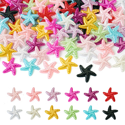 120Pcs 12 Colors Opaque Resin Sea Animals Cabochons CRES-TA0001-30-1