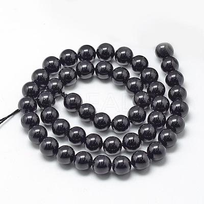 Natural Black Tourmaline Beads Strands G-R446-12mm-19-1