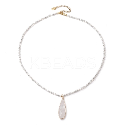 Shell Pearl Beaded Necklaces for Women NJEW-JN04980-1