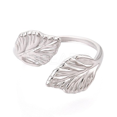 304 Stainless Steel Cuff Open Rings for Women RJEW-N052-26P-1