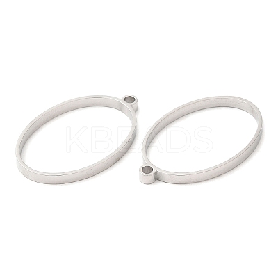 Non-Tarnish 304 Stainless Steel Open Back Bezel Oval Pendants STAS-Z040-05P-1