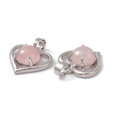 Natural Rose Quartz Pendants G-P484-04P-03-1