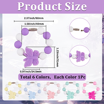 6Pcs Silicone Wine Glass Charms HJEW-SC00132-1
