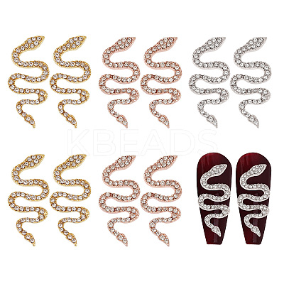 12Pcs 3 Colors Alloy Rhinestones Cabochons MRMJ-AR0001-08-1
