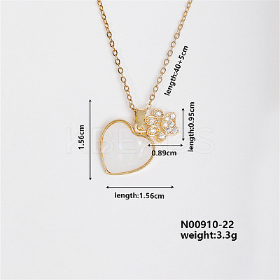Elegant Fashion Brass Rhinestone Luxury Heart Charm Necklaces for Women IF2334-2-1