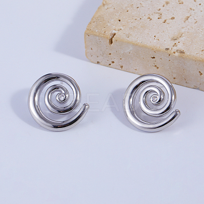 Rotating Thread Mosquito Coil Holder Brass Stud Earrings NN8034-1