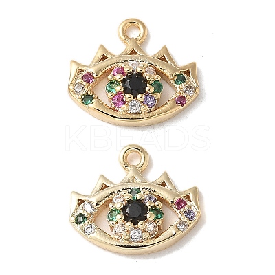Brass Micro Pave Clear Cubic Zirconia Pendants KK-Q031-47G-07-1