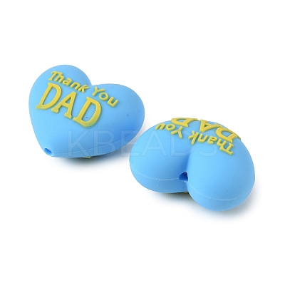 Father's Day Silicone Beads SIL-D014-03B-1