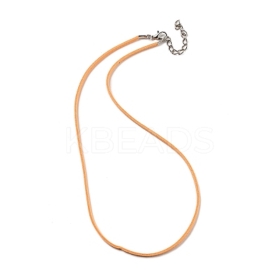 Flat Faux Suede Cord Necklace Making with Alloy Lobster Claw Clasps and Iron End Chains NJEW-Q031-02A-1