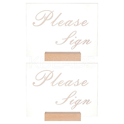 4Pcs 2 Styles Rectangle Beechwood Name Card Holder ODIS-OC0001-39-1
