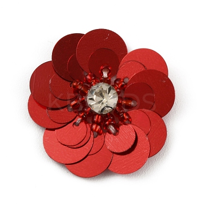 Flower Shape PVC Sequin/Paillette Beading Appliques DIY-WH0308-287H-1