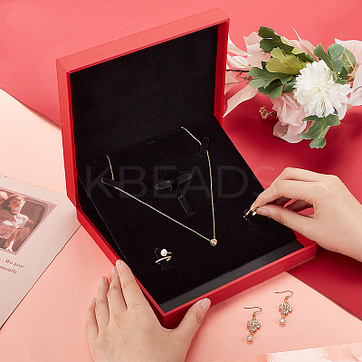 Square PU Leather with Lint Jewelry Storage Box AJEW-WH0505-86B-01-1