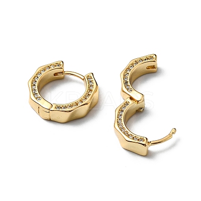 Clear Cubic Zirconia Hoop Earrings EJEW-P229-03G-1