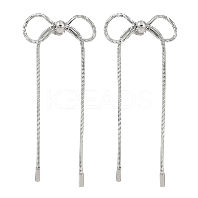 Non-Tarnish Bowknot 304 Stainless Steel Stud Earrings for Women EJEW-Z060-01P-1