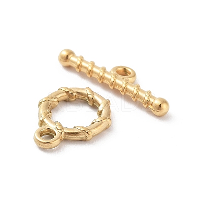 Ion Plating(IP) 304 Stainless Steel Ring Toggle Clasps STAS-A092-09D-G-1