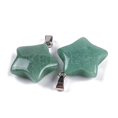Natural Green Aventurine Pendants G-Q172-09P-09-1