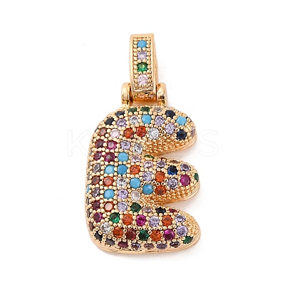 Brass Micro Pave Cubic Zirconia Pendants KK-C076-29E-G02-1