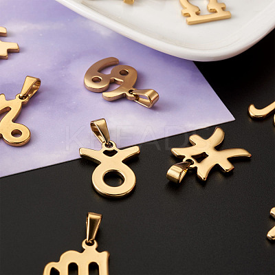 304 Stainless Steel Pendants STAS-BT0001-06G-1