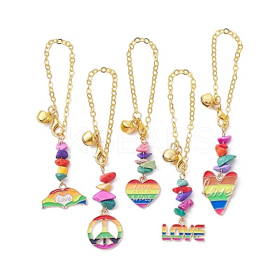 Alloy Enamel Pendant Decorations HJEW-JM01710-1