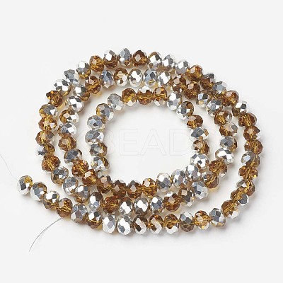 Electroplate Transparent Glass Beads Strands EGLA-A034-T8mm-M07-1