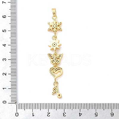 Brass Micro Pave Clear Cubic Zirconia Pendants KK-D101-01C-G-1
