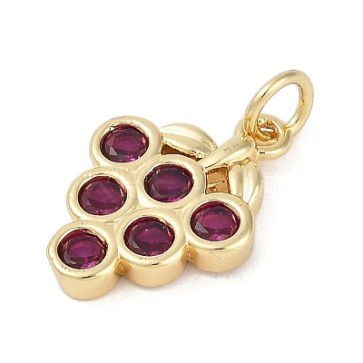 Rack Plating Brass Micro Pave Cubic Zirconia Pendants KK-H509-16G-1