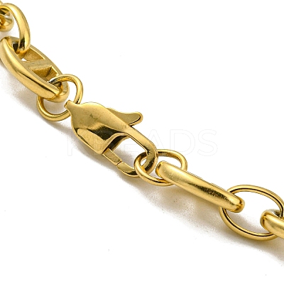 Ion Plating(IP) 304 Stainless Steel Oval Link Chain Bracelets LS-BJEW-D030-11B-G-1