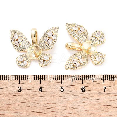 Brass Clear Cubic Zirconia Peg Bails KK-P271-13G-1