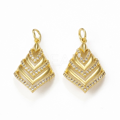 Brass Micro Pave Cubic Zirconia Pendants KK-E068-VB274-1