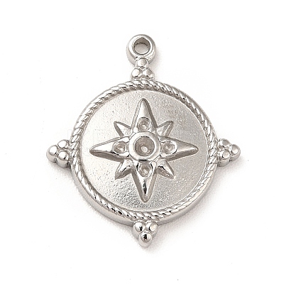 Tarnish Resistant 304 Stainless Steel Pendant Rhinestone Settings STAS-G295-50P-1