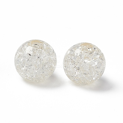 Transparent Crackle Acrylic Bead OACR-H019-02B-1