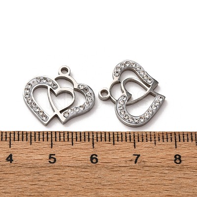 304 Stainless Steel Clay Rhinestone Pendants STAS-P406-17E-P-1
