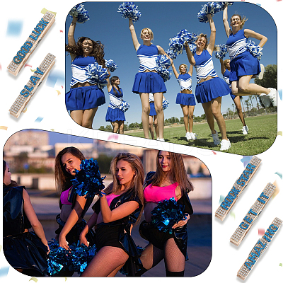 30Pcs 5 Styles Cheerleading Rhinestone Spirit Clips AJEW-SP0002-58A-1