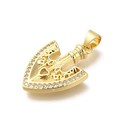 Rack Plating Brass Micro Pave Cubic Zirconia Pendants KK-Z086-68G-01-1