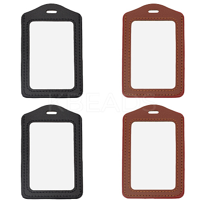 4Pcs 2 Colors Imitation Leather ID Card Holder AJEW-CL0001-09-1
