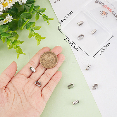 10Pcs 304 Stainless Steel Slide Charms/Slider Beads STAS-BBC0002-65-1