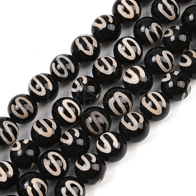 Tibetan Style dZi Beads Strands G-G328-A05-10mm-1
