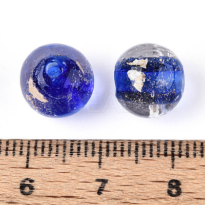 Handmade Gold & Silver Foil Glass Beads FOIL-N030-03A-01C-1